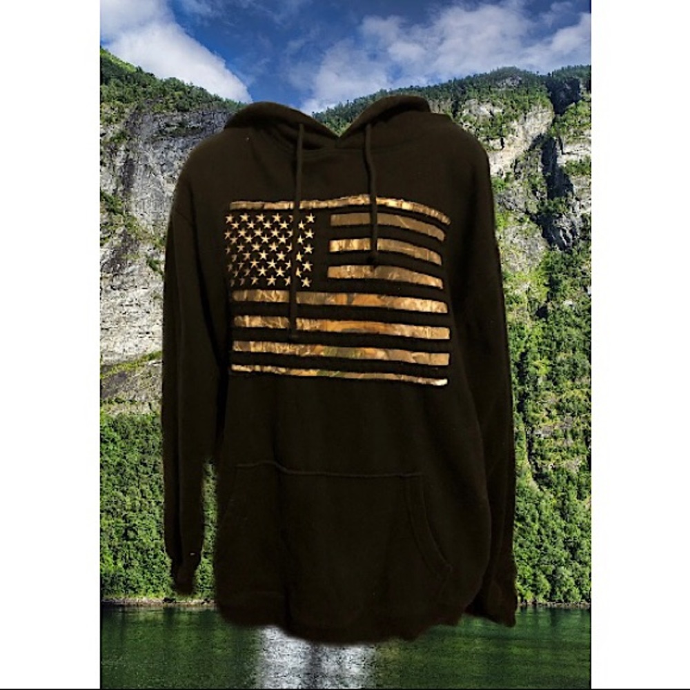 CAMO STARS & STRIPES HOODIE BUCK WEAR: LG